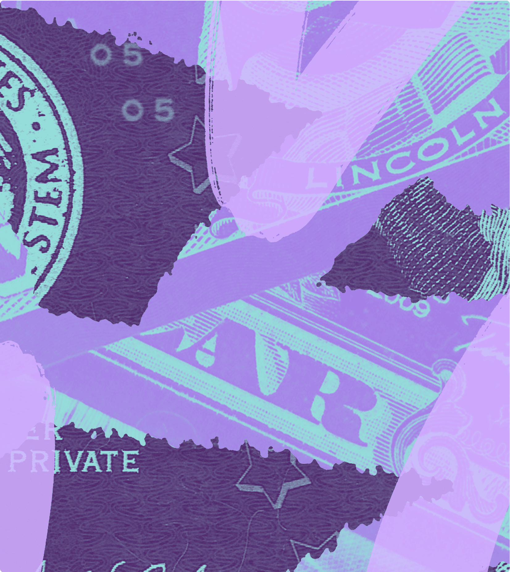 purple and seafoam money texture
